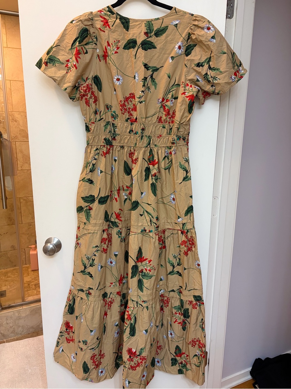 Like New Anthropologie Somerset Dress - Khaki Floral - Picture 11 of 12